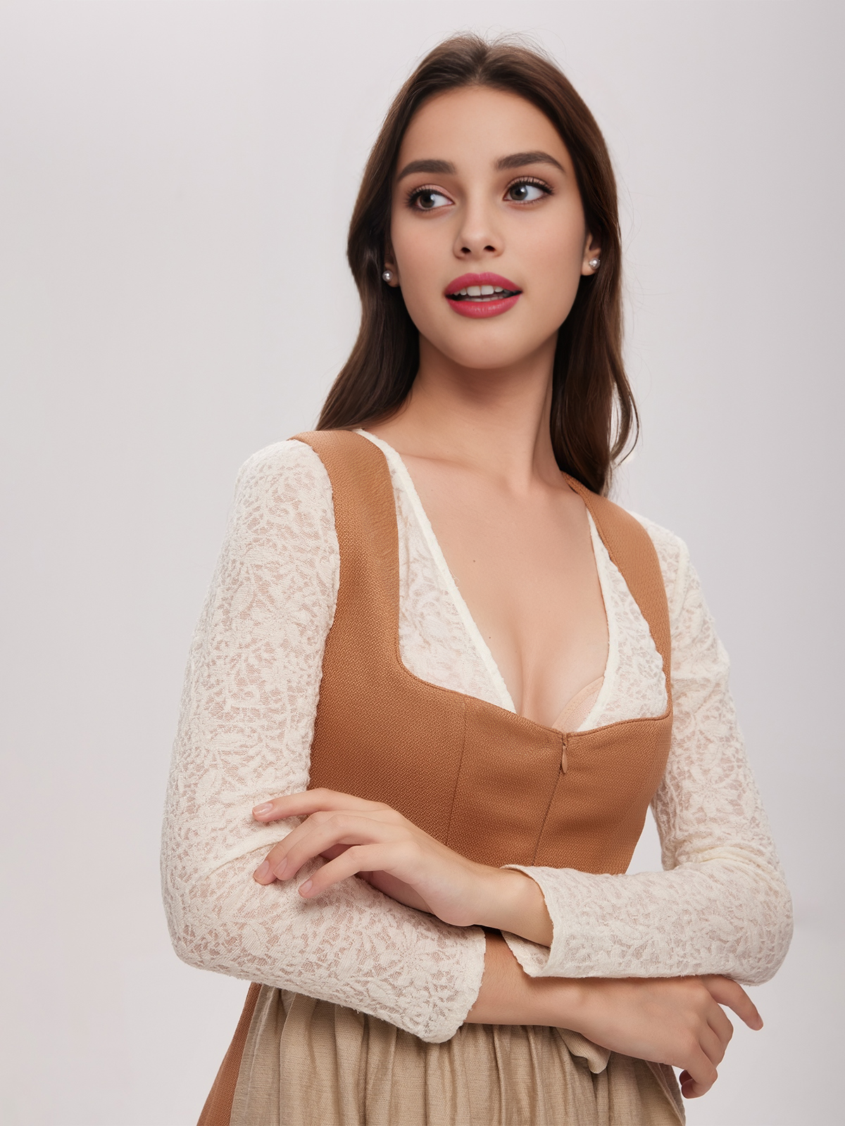 Dirndl Samt in Orange