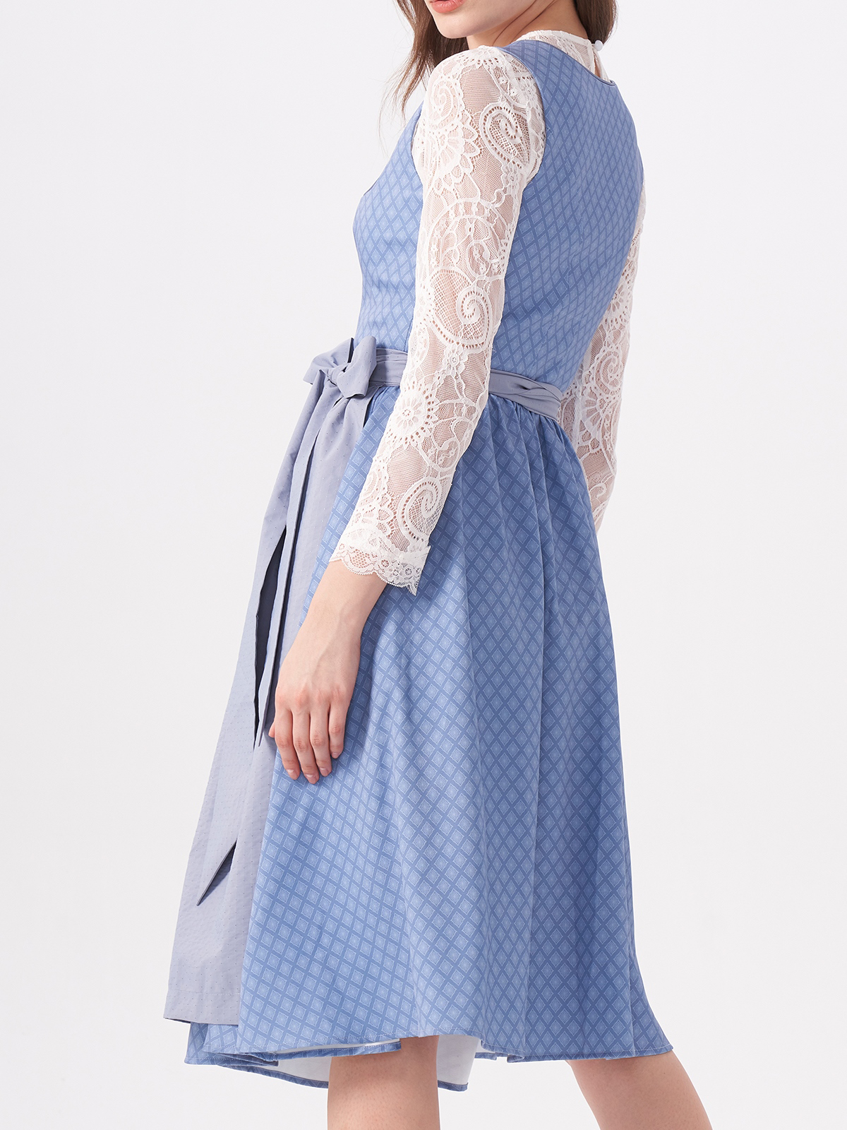Krüger Dirndl Blau Samt – Eleganz in Samtoptik