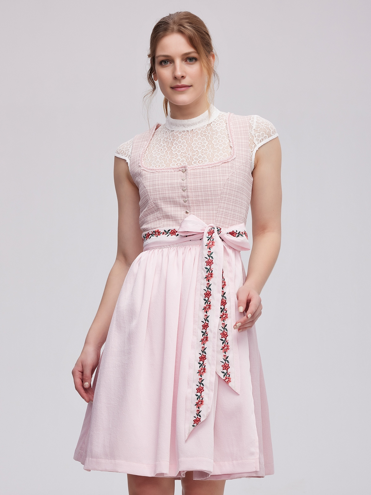 Ein elegantes rosa Dirndl, perfekt für Festivals und besondere Anlässe