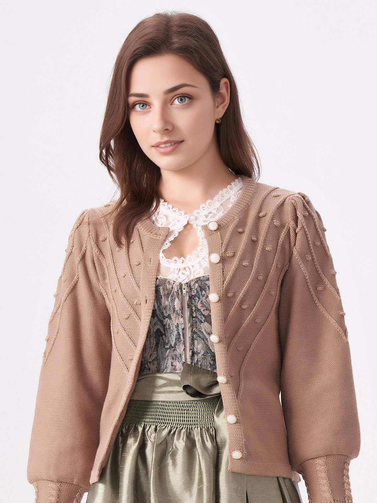 Dirndl Unifarben in Braun