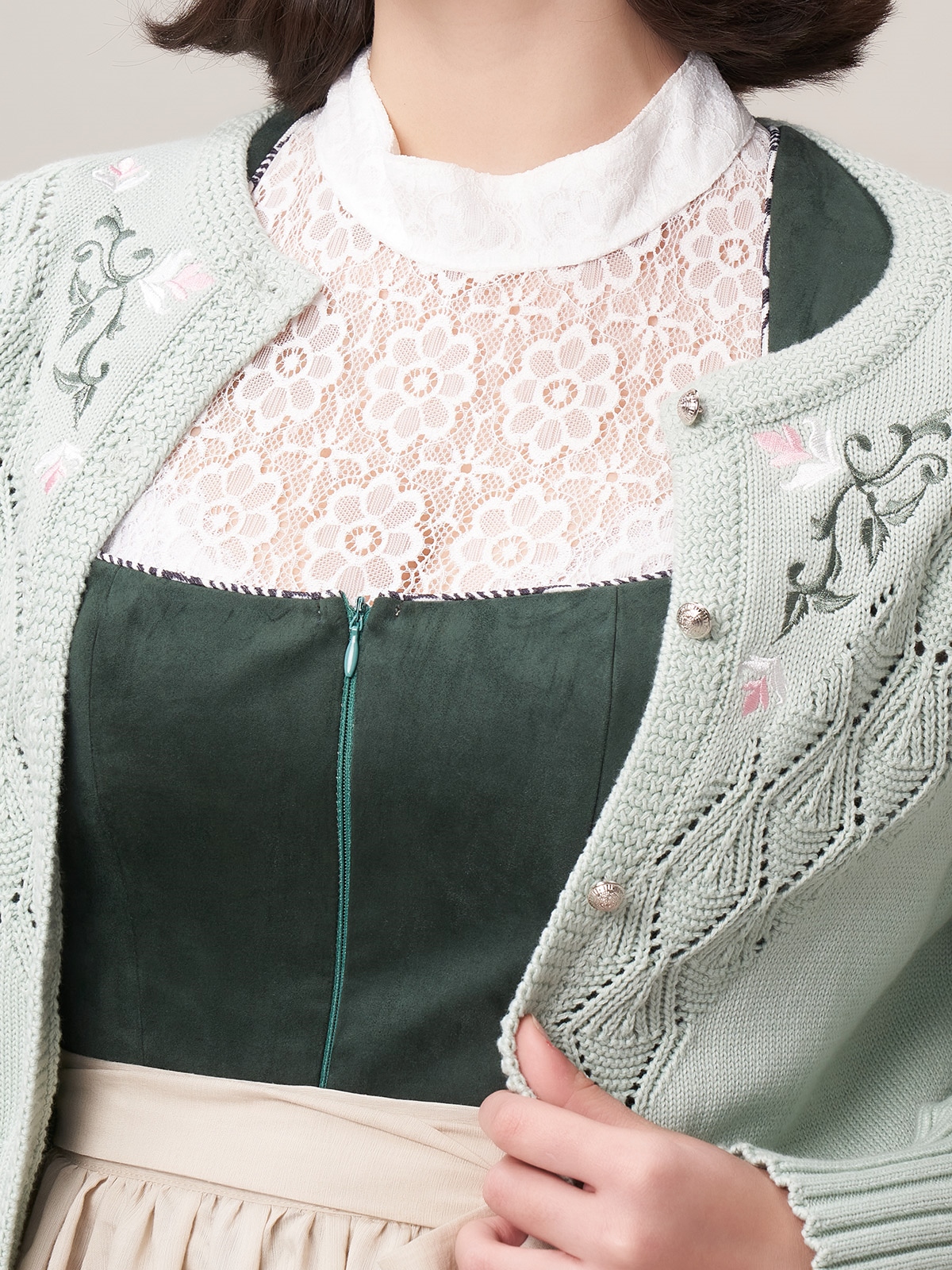 Dirndl Samt Braun