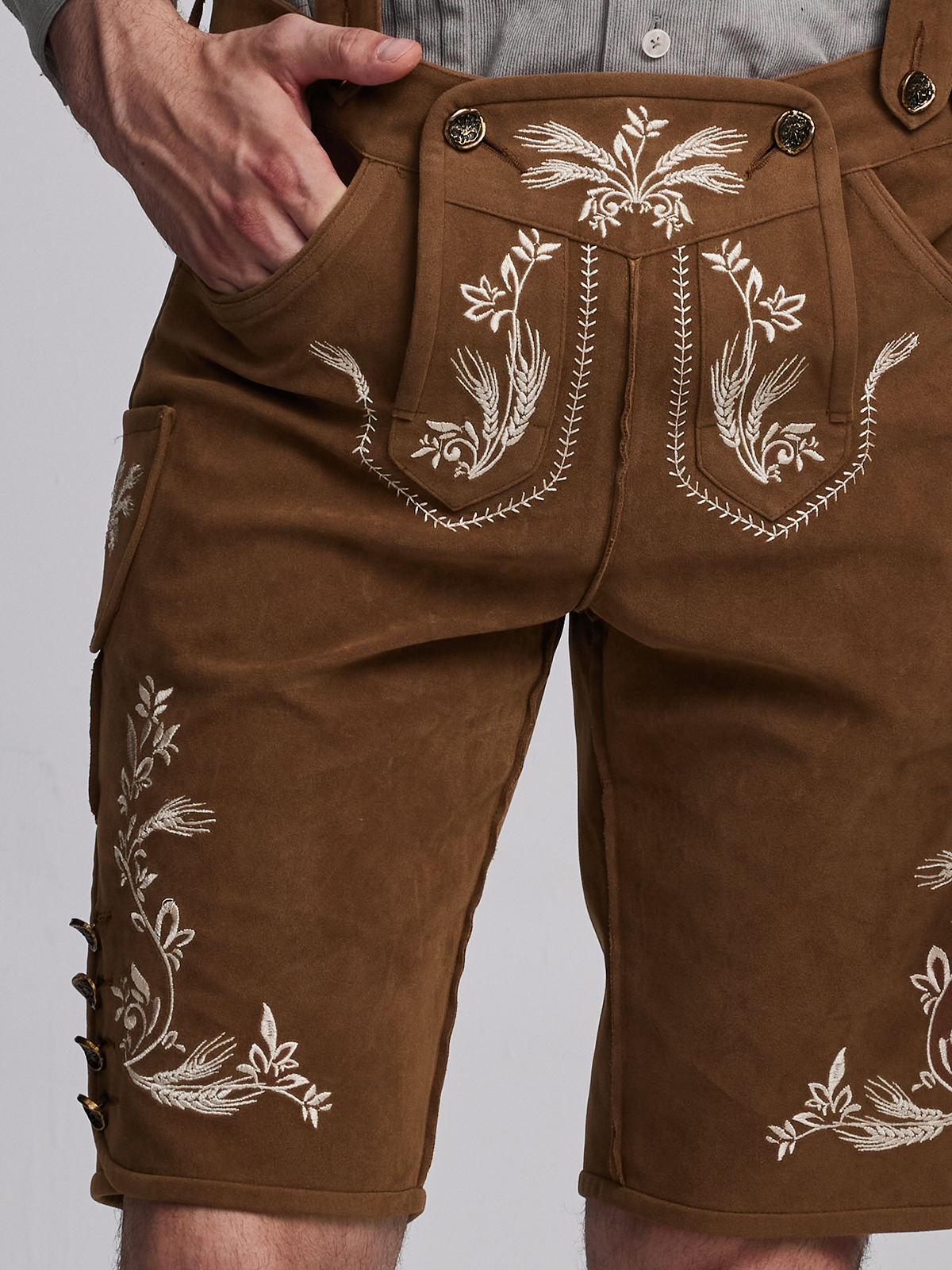 Dirndl Hellgrau in eleganter Midi-Länge